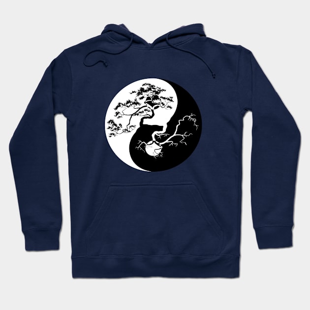 Yin Yang Bonsai Tree Japanese Hoodie by andretrifauzan